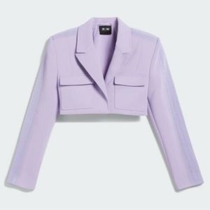 Adidas Women's IVY Park Purple glow Cropped Suit Jacket Size XS